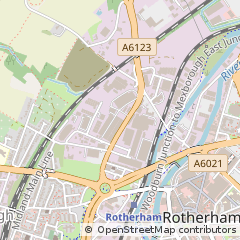 Map of Rotherham, South Yorkshire