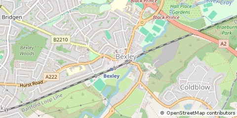 Map of Bexley, Kent