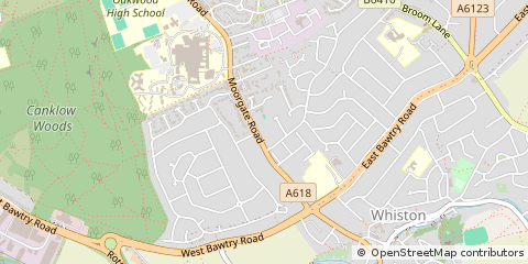 Map of Rotherham, South Yorkshire