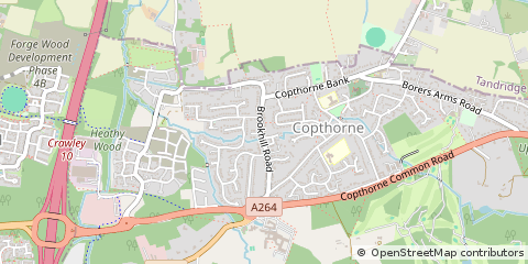 Map of Crawley, West Sussex