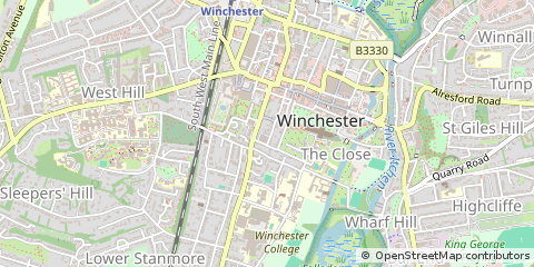 Map of Winchester, Hampshire
