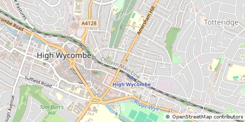 Map of High Wycombe, Buckinghamshire