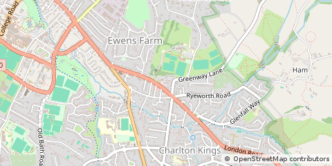 Map of Cheltenham, Gloucestershire