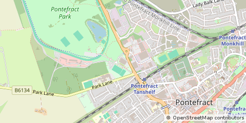 Map of Pontefract, West Yorkshire