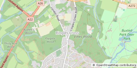 Map of Uckfield, East Sussex