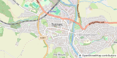 Map of Totnes, Devon