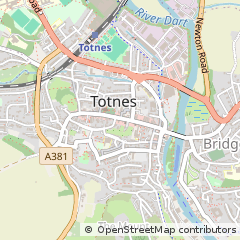 Map of Totnes, Devon
