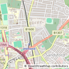 Map of Jesmond, Newcastle Upon Tyne