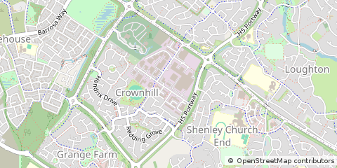 Map of Milton Keynes, Buckinghamshire