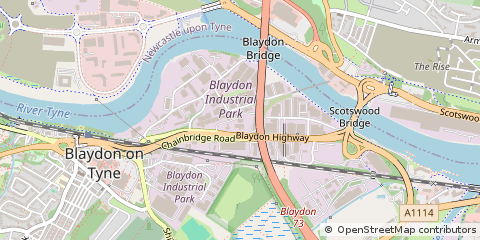 Map of Blaydon-on-Tyne, Tyne and Wear