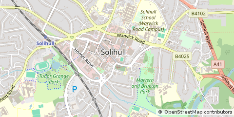 Map of Solihull, West Midlands
