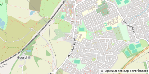 Map of Wakefield, West Yorkshire