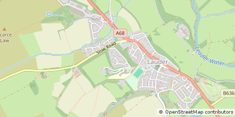 Map of Lauder, Berwickshire