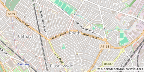 Map of Roath, South Glamorgan