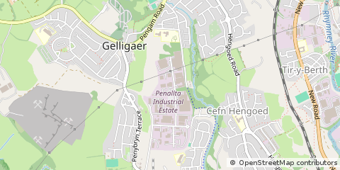Map of Hengoed, Caerphilly Borough