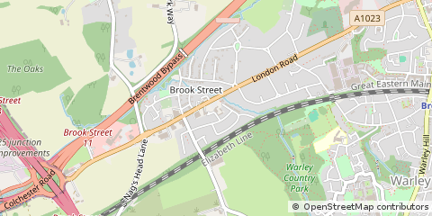 Map of Brentwood, Middlesex