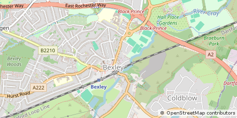 Map of Bexley, Kent