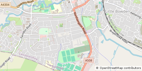 Map of Market Harborough, Leicestershire