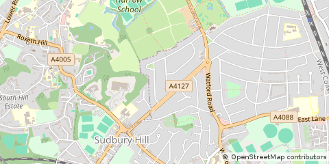 Map of Harrow, Middlesex