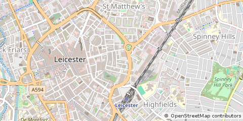 Map of Leicester, Leicestershire