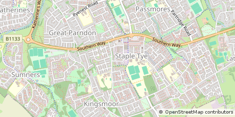 Map of Harlow, Essex