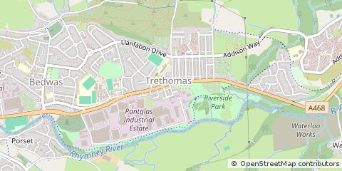 Map of Trethomas, Caerphilly