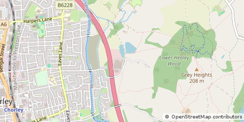 Map of Chorley, Lancashire