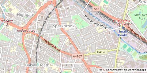 Map of Birmingham, West Midlands