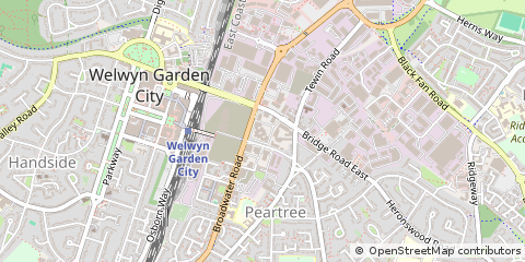 Map of Welwyn Garden City, Hertfordshire