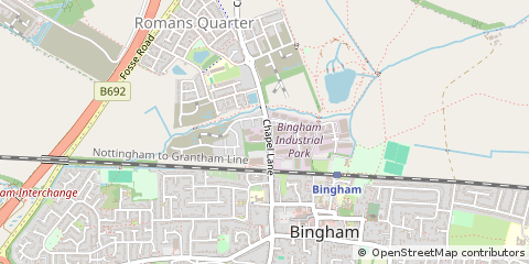 Map of Bingham, Nottinghamshire