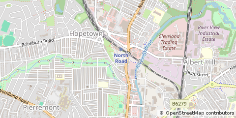 Map of Darlington, Co Durham