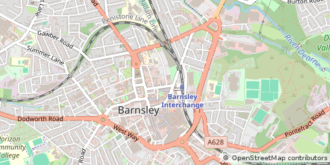 Map of Barnsley, South Yorkshire