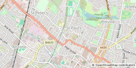 Map of Cheltenham, Gloucestershire