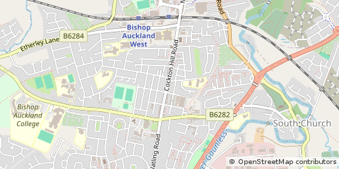 Map of Bishop Auckland, Co Durham