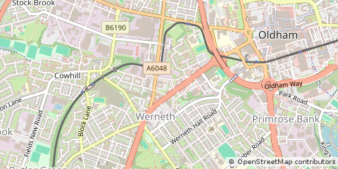Map of Oldham, Manchester