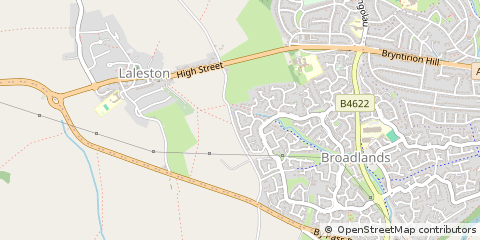 Map of Bridgend, MID Glamorgan