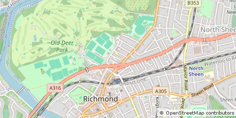 Map of Richmond, Surrey