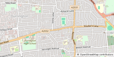 Map of Worthing, West Sussex