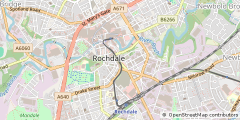 Map of Rochdale, Lancashire