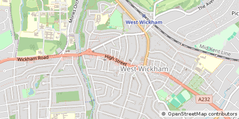 Map of West Wickham, Kent