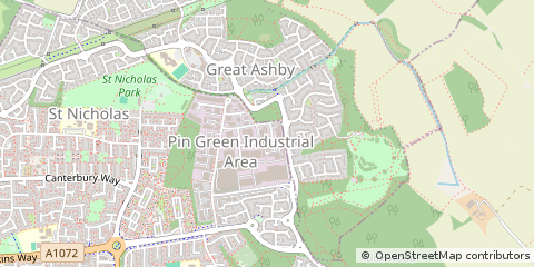 Map of Stevenage, Hertfordshire