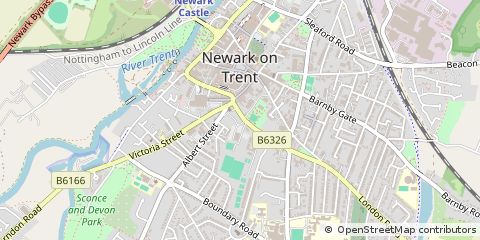 Map of Newark, Nottinghamshire