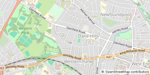 Map of Leicester, Leicestershire
