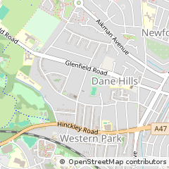 Map of Leicester, Leicestershire