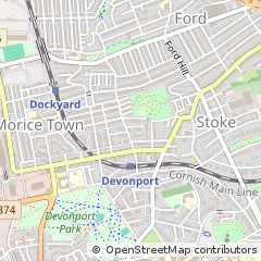 Map of Plymouth, Devon