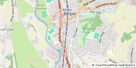Map of Belper, Derbyshire