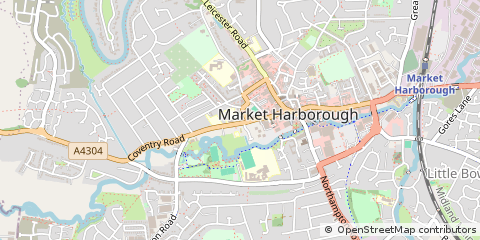 Map of Market Harborough, Leicestershire