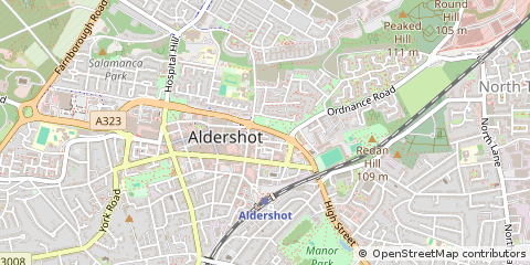 Map of Aldershot, Hampshire