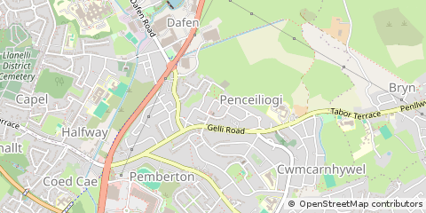 Map of Llanelli, Carmarthenshire