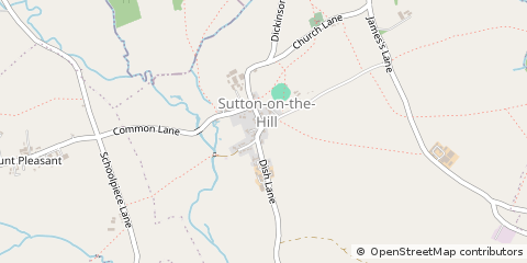 Map of Sutton 0N the Hill Ashbourne, Derbyshire